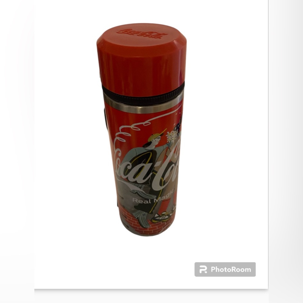 Coca-Cola REAL MAGIC Collectible 8.5" Metal Water Bottle Flask Elite Autogrill